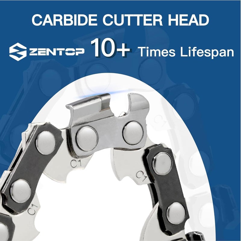 Zentop Carbide 20 Inch Chainsaw Chain, .325" Pitch, 050" Gauge, 80 Drive Links, Fits Husqvarna 450, 450 Rancher, 545, 550XP, JONSERED, and More - SP33G, 1 chain. - Image 2